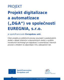 Projekt Digitalizace a Automatizace („D&A“)